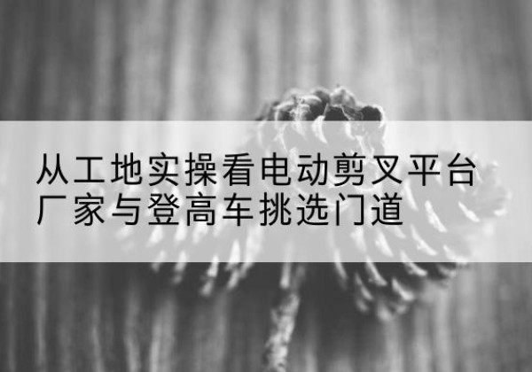 陇南电动剪叉升降平台厂家-从工地实操看电动剪叉平台厂家与登高车挑选门道